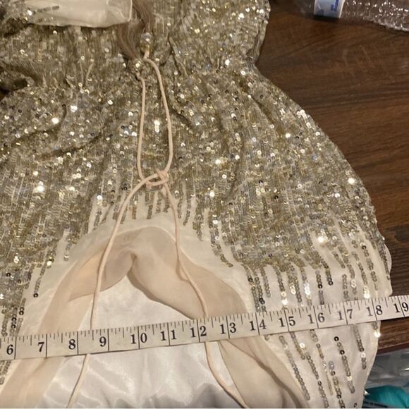 Sagaie Paris Women’s Vintage Sequined Silk Evening Mini Dress Size 4 ($400) - Picture 8 of 15